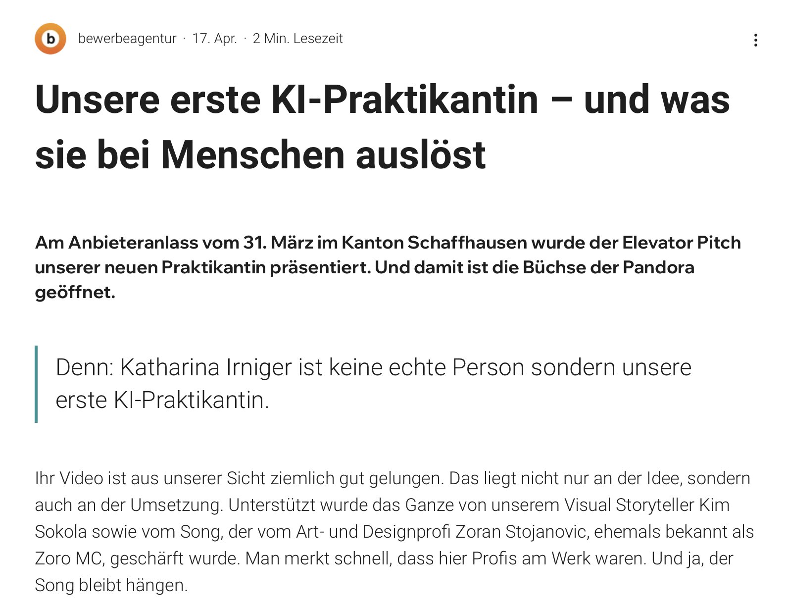 Blogbeitrag der bewerbeagentur