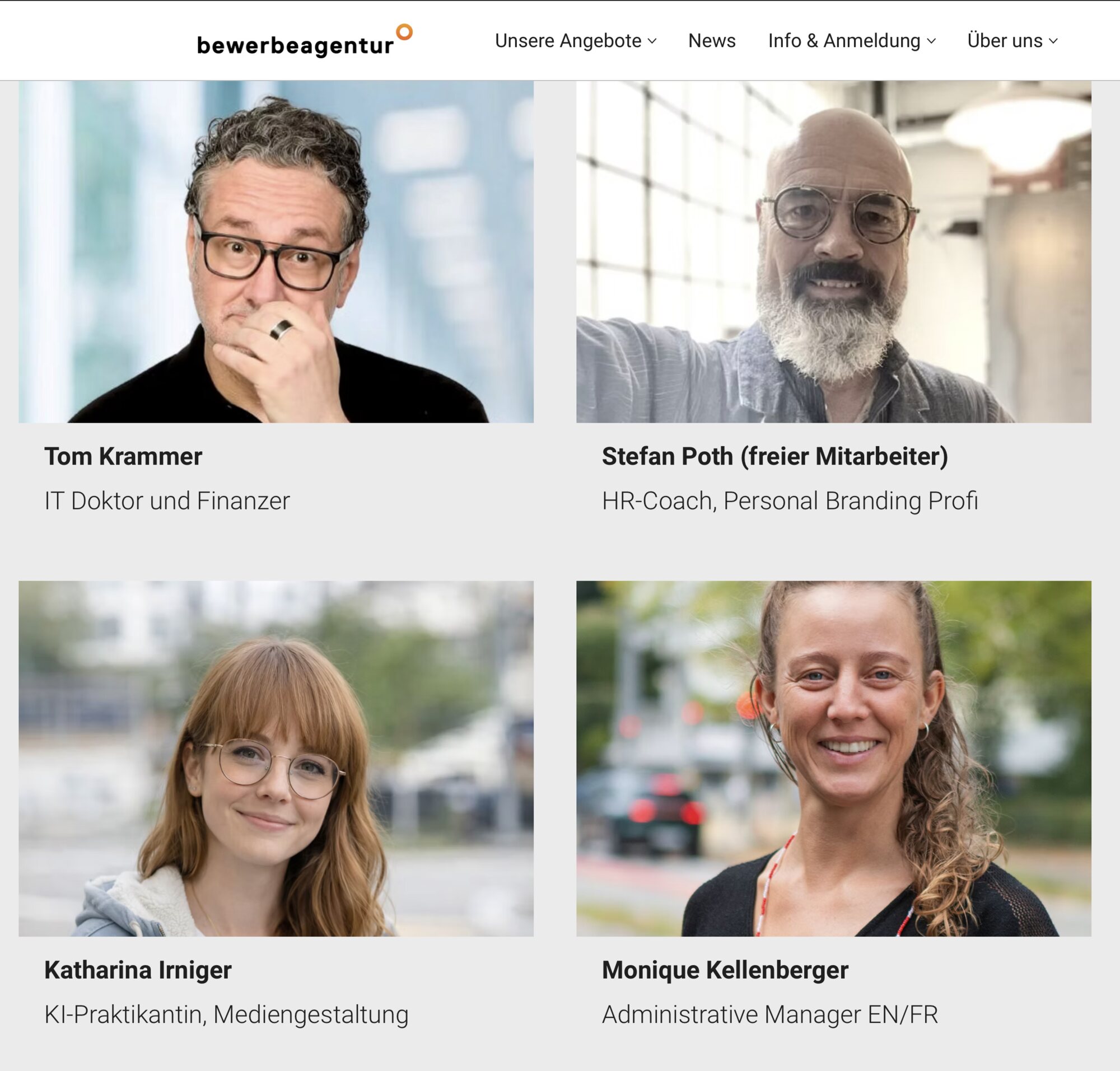 Teamseite der bewerbeagentur